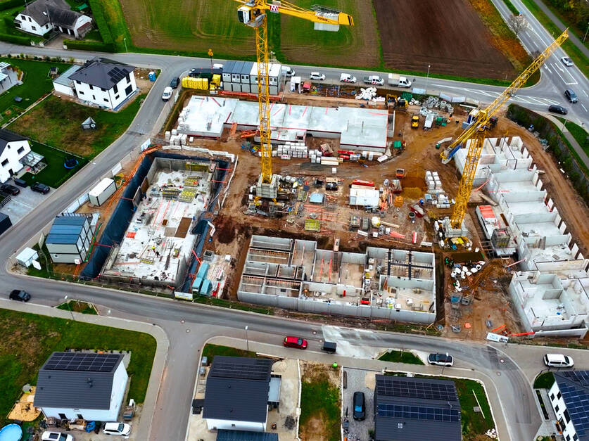 Geschosswohnungsbau in Heßdorf Süd - Baustand 07.11.2024