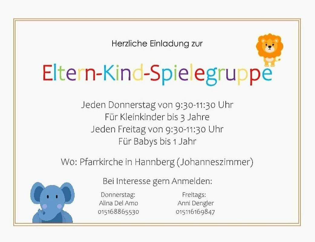 Eltern-Kind-Spielegruppe in der Pfarrei Hannberg