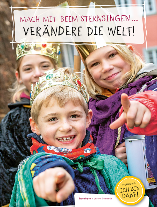 Plakat: Mach mit beim Sternsingen ... verändere die Welt!