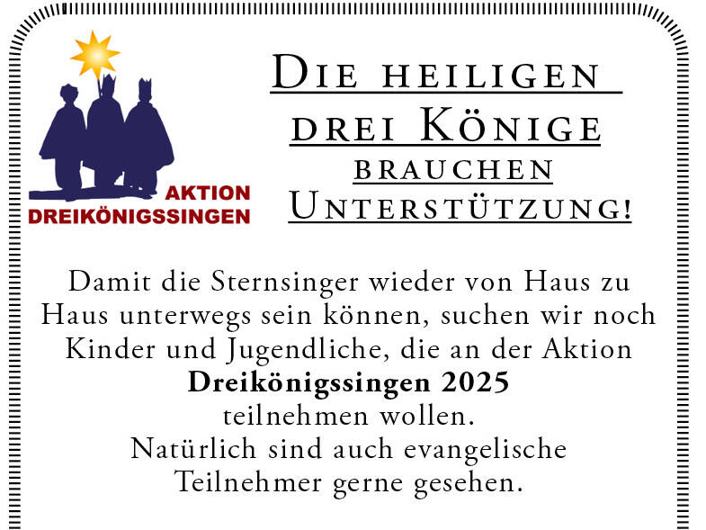 Sternsinger 2025 für Heßdorf gesucht - Plakat