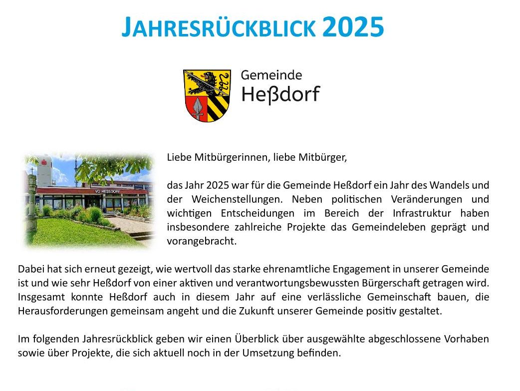 JAHRESRÜCKBLICK 2025 Heßdorf